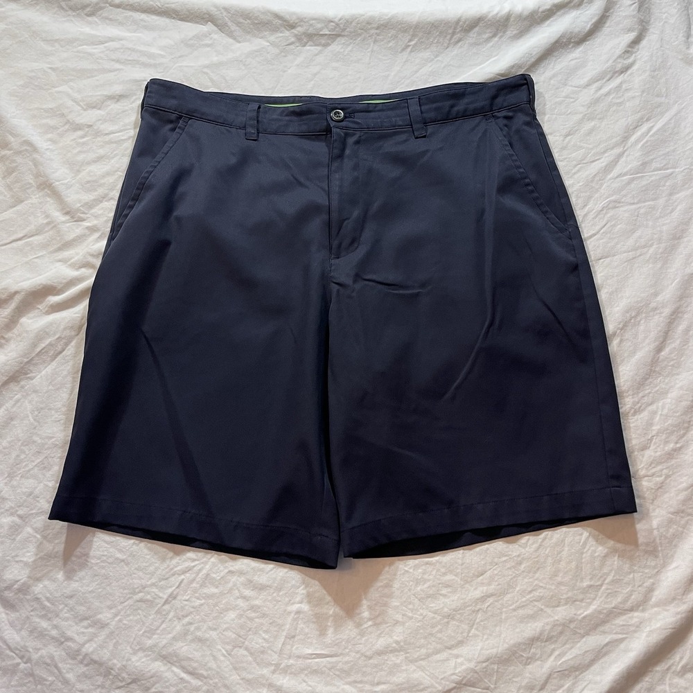 IZOD Golf Mens Navy Performance Golf Shorts Size 38 Flat Front Stretch
